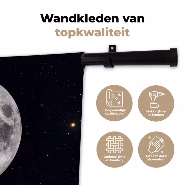 Wall Hanging - Moon - Stars - Space - Maan - Sterren - Ruimte Wandkleed katoen klein