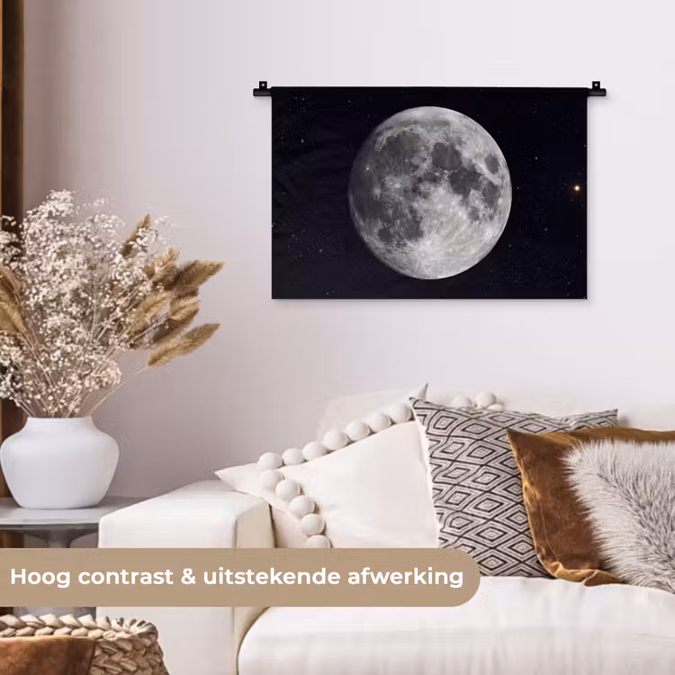 Wall Hanging - Moon - Stars - Space - Maan - Sterren - Ruimte Wandkleed katoen klein