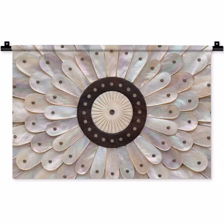 Parelmoer - Patroon - Decoratie - Ambacht - Wit Wandkleed katoen klein -zz3d