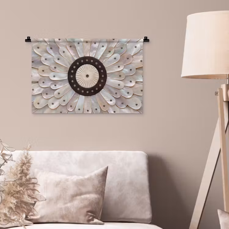 Parelmoer - Patroon - Decoratie - Ambacht - Wit Wandkleed katoen klein -sfeer4