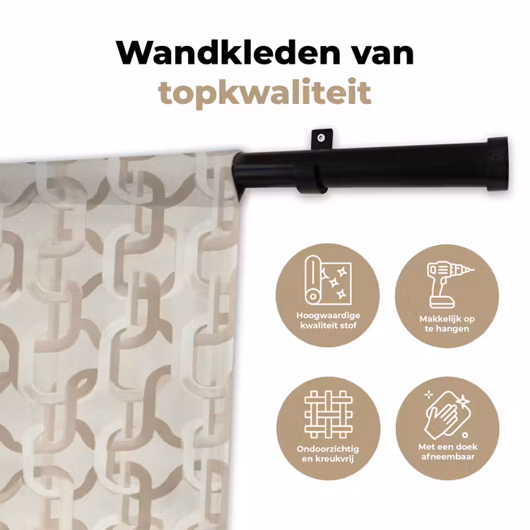 Motief - Abstract - Beige Wandkleed katoen klein 269 -sfeer2