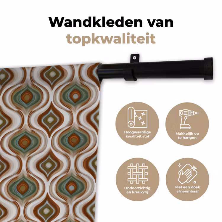 Motief - Patroon - Kleurrijk Wandkleed katoen klein 269 -sfeer2