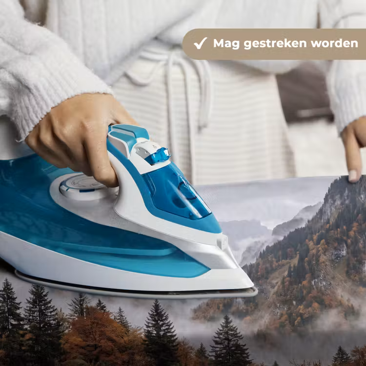 Bergen - Vallei - Mist - Herfst - Natuur Wandkleed katoen klein -sfeer9
