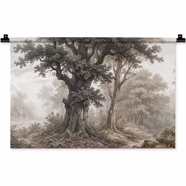 Natuur - Bos - Eik Wandkleed katoen klein -zz3d