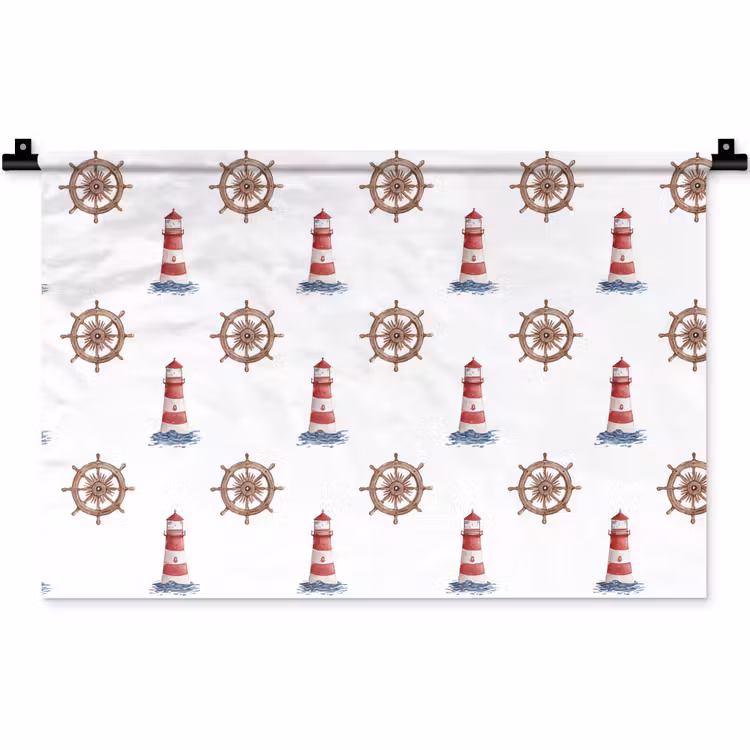 Nautisch - Klassiek - Rood Wandkleed katoen klein 269 -zz3d