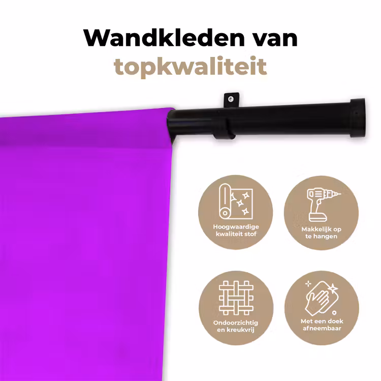 Neon - Orchid - Paars Wandkleed katoen klein 269 -sfeer2