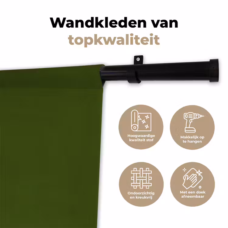 Olive - Drab - Groen Wandkleed katoen klein 269 -sfeer2