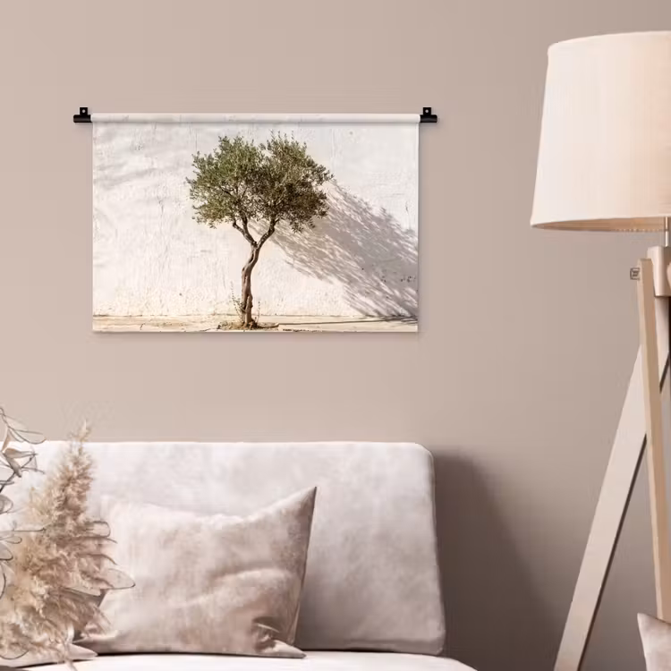 Wall Hanging - Olive Tree - Wall - White - Olijfboom - muur - wit Wandkleed katoen klein