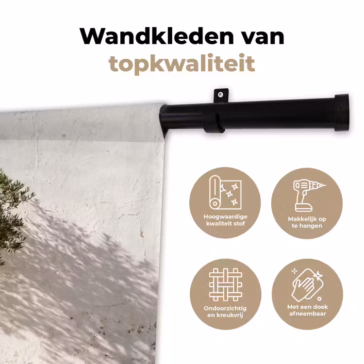 Wall Hanging - Olive Tree - Wall - White - Olijfboom - muur - wit Wandkleed katoen klein