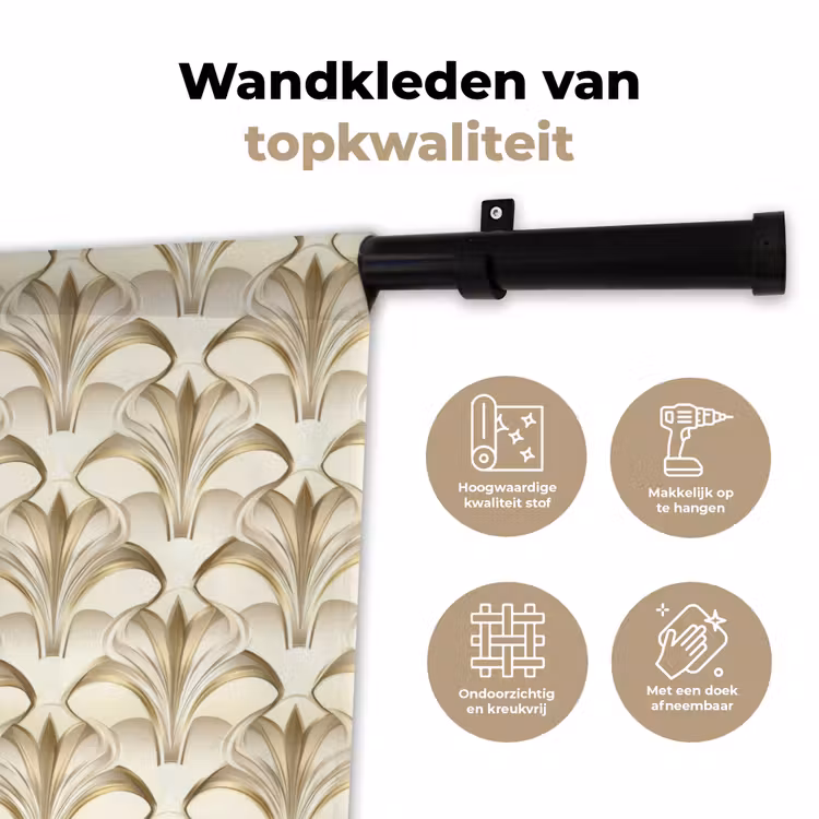 Ornament - Barok - Goud Wandkleed katoen klein 269 -sfeer2