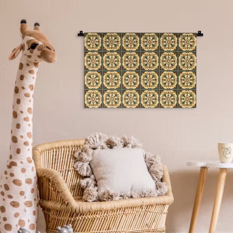 Ornament - Patroon - Groen Wandkleed katoen klein 269 -wsfeer5_kind