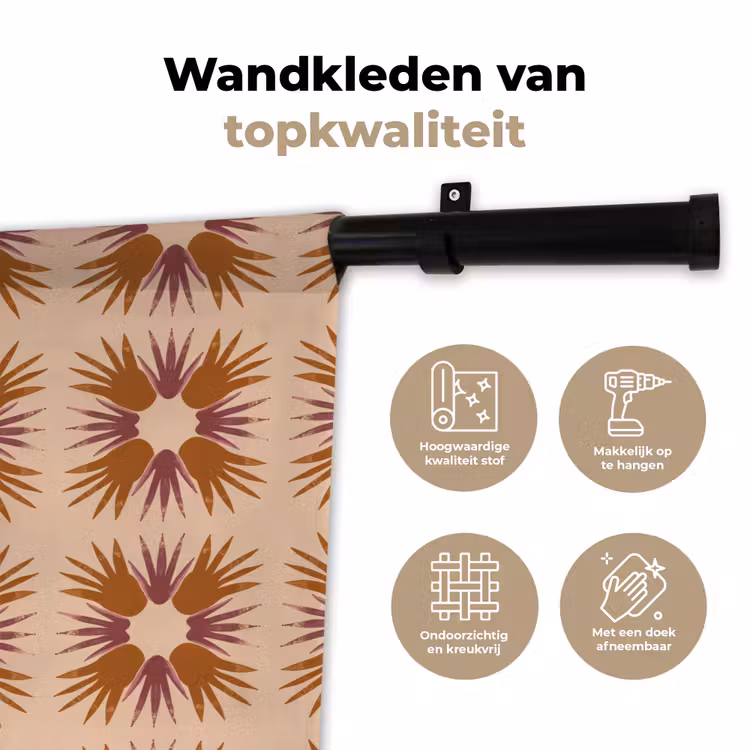 Ornament - Patroon - Oker Wandkleed katoen klein 269 -sfeer2