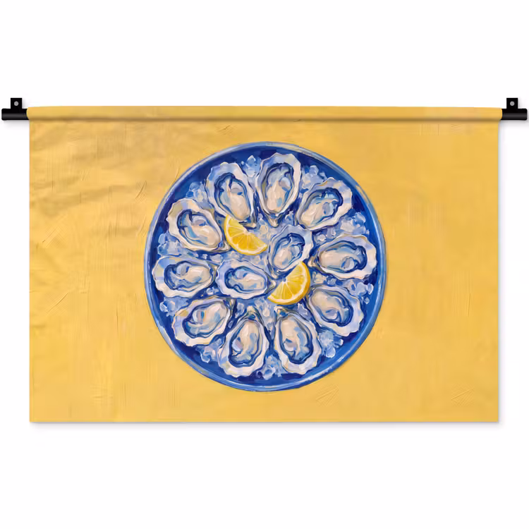 Oesters - Citroen - IJs - Modern - Geel Wandkleed katoen klein -zz3d