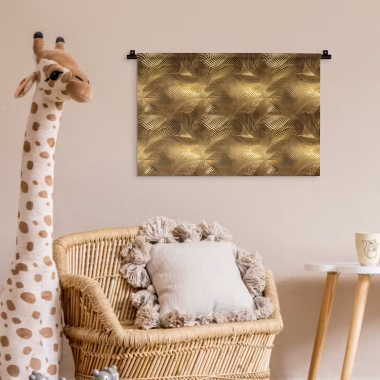 Palm - Waaier - Goud Wandkleed katoen klein 269 -wsfeer5_kind