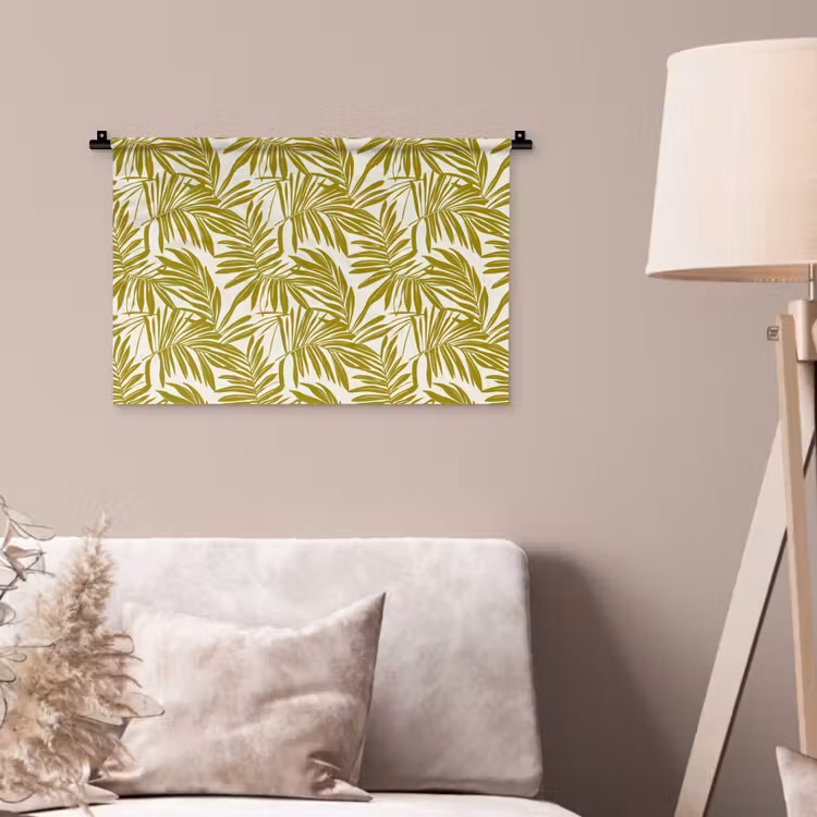 Palmblad - Patroon - Groen Wandkleed katoen klein 269 -sfeer4