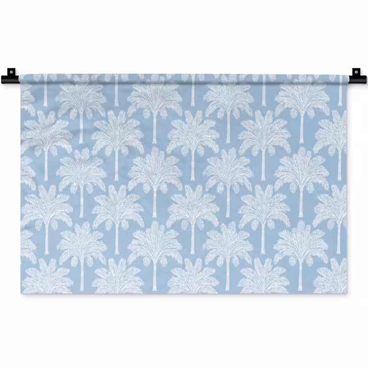 Palmboom - Modern - Blauw Wandkleed katoen klein 269 -zz3d
