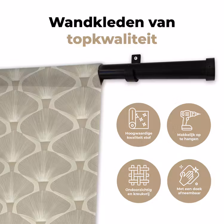 Paneel - Ginkgo - Zand Wandkleed katoen klein 269 -sfeer2