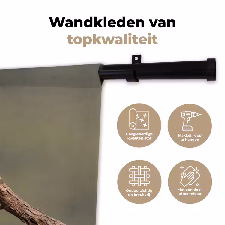 Papagaai - Tak - Natuur - Kleurrijk Wandkleed katoen klein -sfeer2