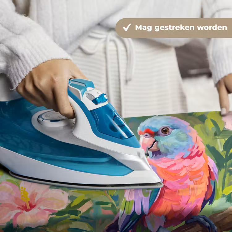 Papagaai - Hibiscusbloemen - Kleurrijk Wandkleed katoen klein -sfeer9
