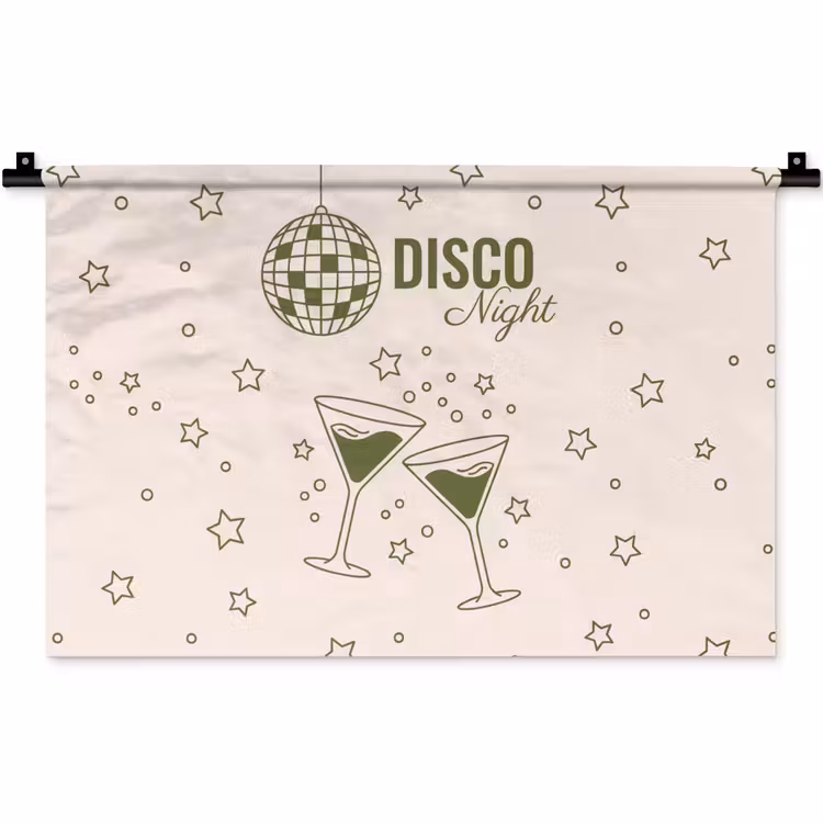 Feest - Disco - Drank - Illustratie - Groen Wandkleed katoen klein -zz3d