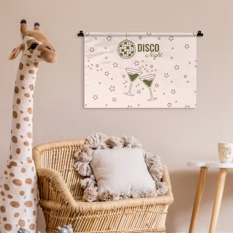 Feest - Disco - Drank - Illustratie - Groen Wandkleed katoen klein -wsfeer5_kind