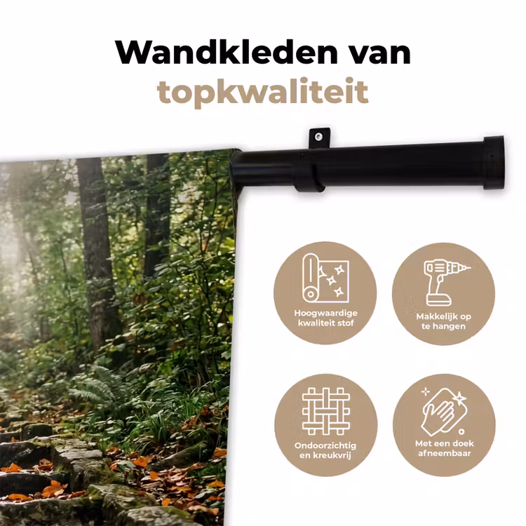 Stenen - Trap - Bos - Natuur Wandkleed katoen klein -sfeer2