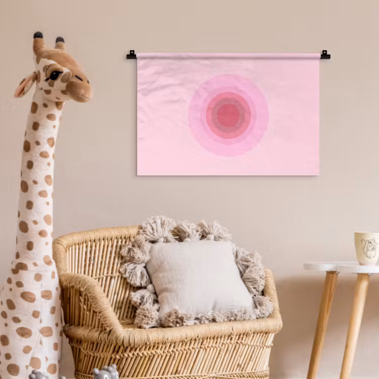 Patroon - Cirkels - Abstract - Roze - Modern Wandkleed katoen klein -wsfeer5_kind