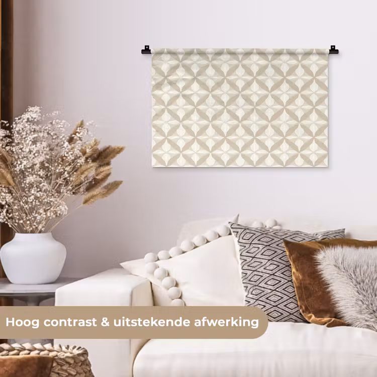 Patroon - Klassiek - Beige Wandkleed katoen klein 269 -sfeer1