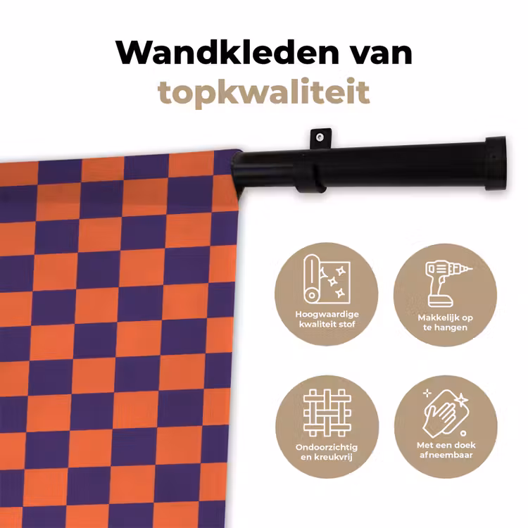 Patroon - Klassiek - Paars Wandkleed katoen klein 269 -sfeer2