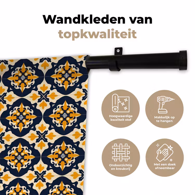 Patroon - Siertegel - Kleurrijk Wandkleed katoen klein 269 -sfeer2