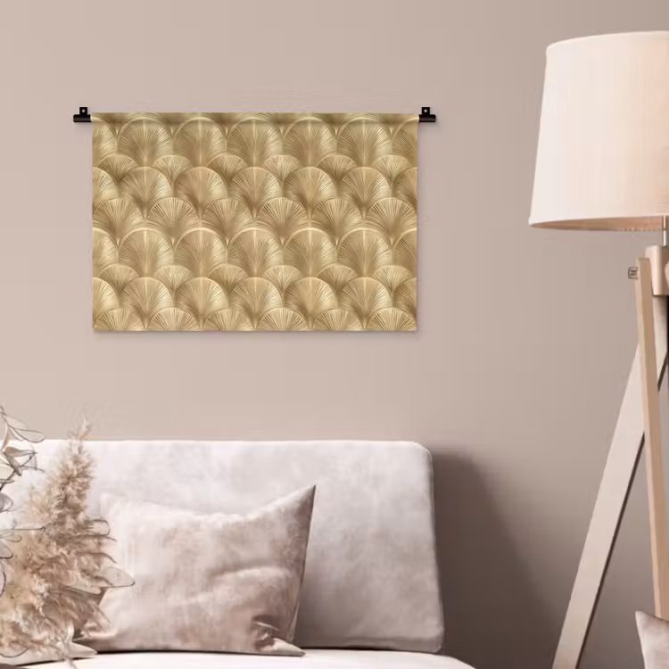 Patroon - Waaier - Goud Wandkleed katoen klein 269 -sfeer4