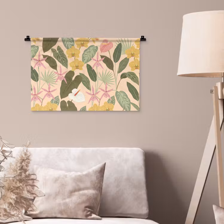 Patroon - Bloemen - Kleurrijk Wandkleed katoen klein -sfeer4