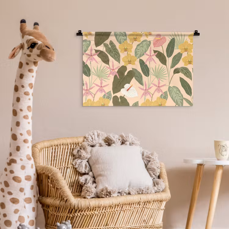 Patroon - Bloemen - Kleurrijk Wandkleed katoen klein -wsfeer5_kind