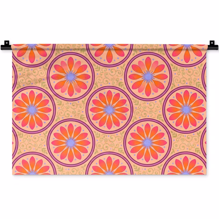 Patroon - Bloemen - Decoratief - Kleurrijk - Modern Wandkleed katoen klein -zz3d