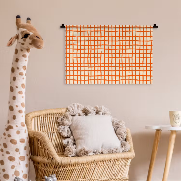 Patroon - Lijnen - Oranje Wandkleed katoen klein 269 -wsfeer5_kind