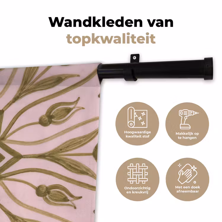 Patroon - Mandala - Decoratie - Abstract - Groen Wandkleed katoen klein -sfeer2