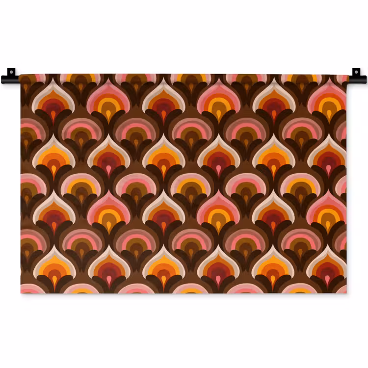 Patroon - Retro - Kleurrijk Wandkleed katoen klein 269 -zz3d