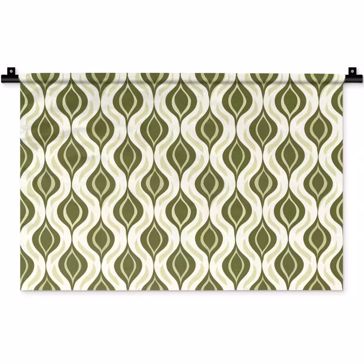 Patroon - Retro - Groen Wandkleed katoen klein 269 -zz3d