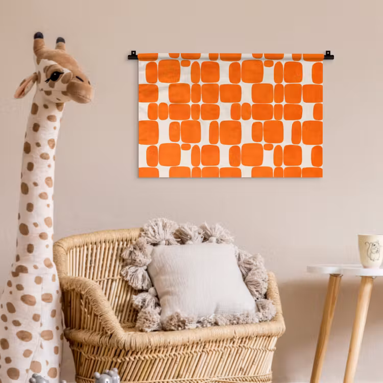 Patroon - Retro - Oranje Wandkleed katoen klein 269 -wsfeer5_kind