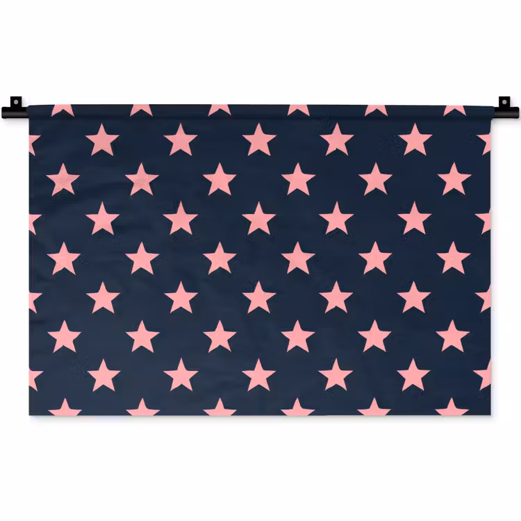 Patroon - Sterren - Roze Wandkleed katoen klein 269 -zz3d