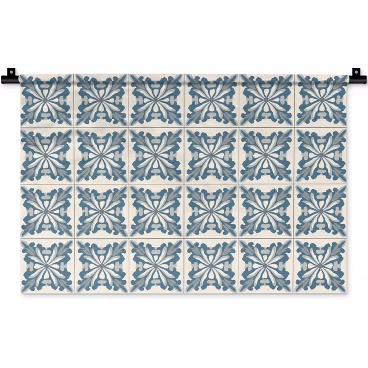 Dessin - Tegel - Blauw Wandkleed katoen klein 269 -zz3d