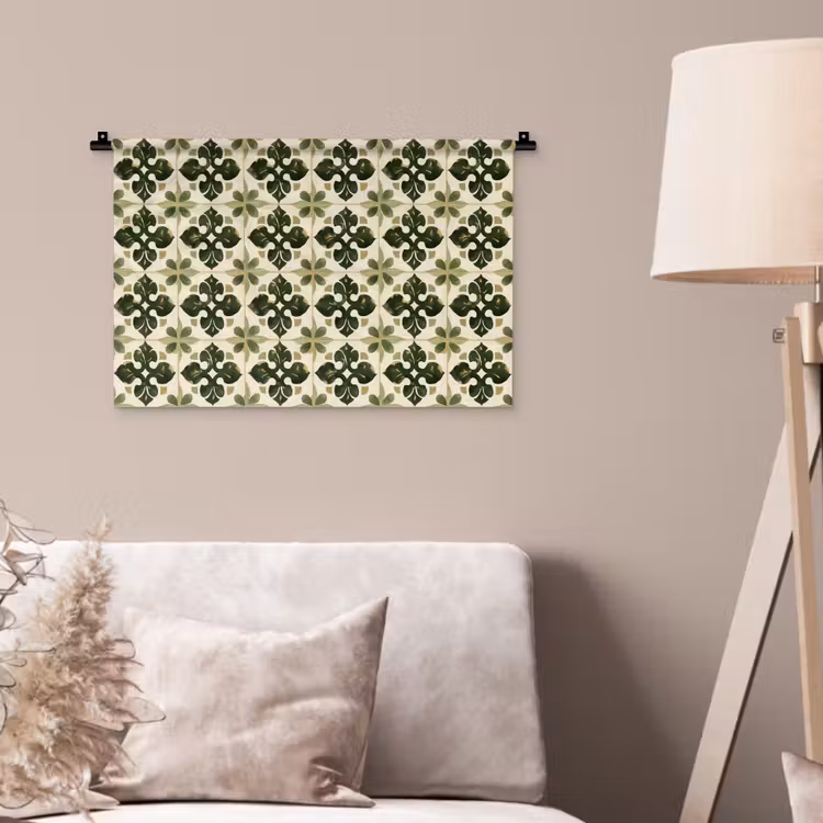 Patroon - Tegel - Groen Wandkleed katoen klein 269 -sfeer4