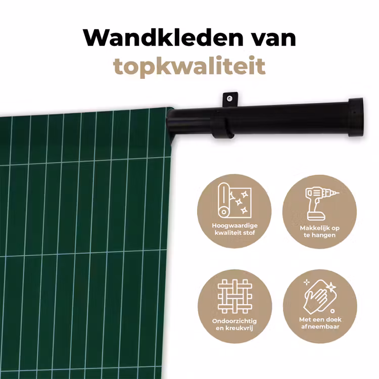 Patroon - Tegels - Donkergroen Wandkleed katoen klein 269 -sfeer2