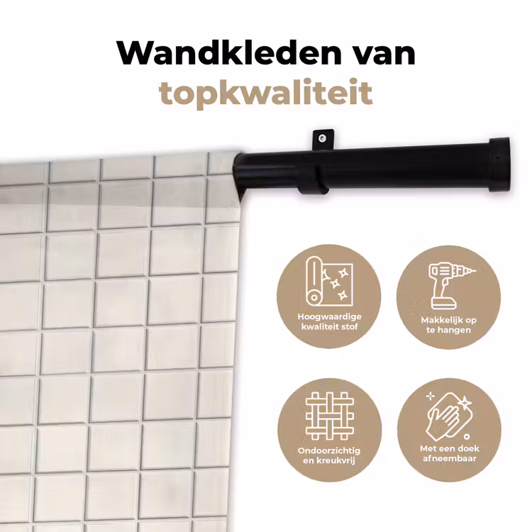 Patroon - Tegels - Wit Wandkleed katoen klein 269 -sfeer2