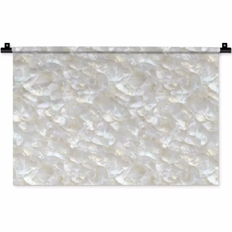 Parelmoerglans - Wit - Schelp Wandkleed katoen klein 269 -zz3d
