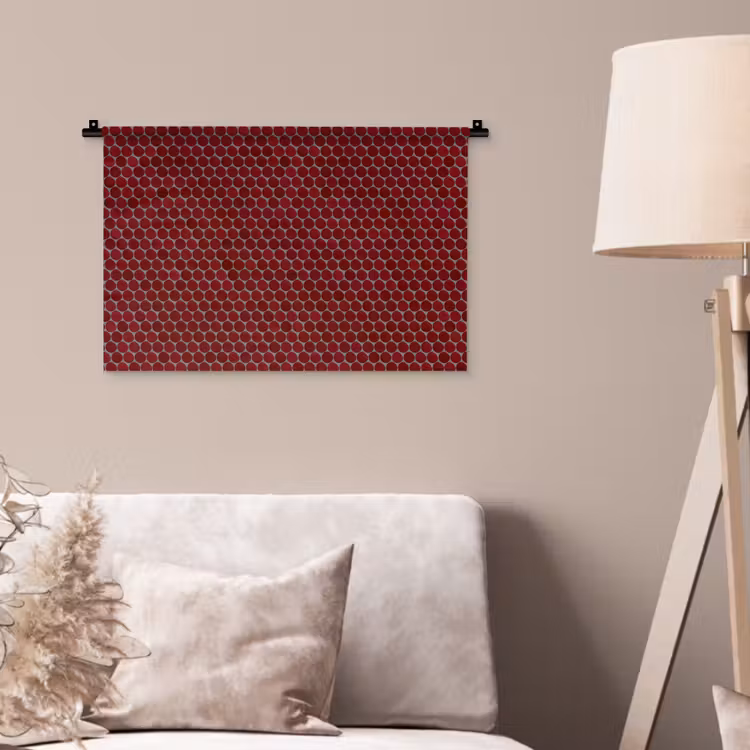Penny - Mozaïek - Rond - Rood Wandkleed katoen klein 269 -sfeer4