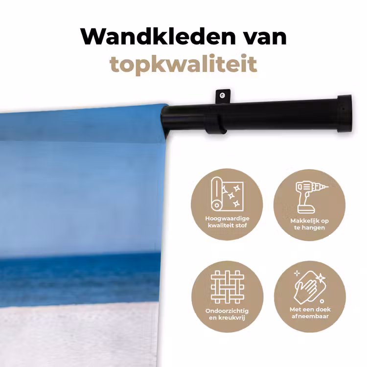 Mensen - Strand - Zomer - Recreatie - Kleurrijk Wandkleed katoen klein -sfeer2