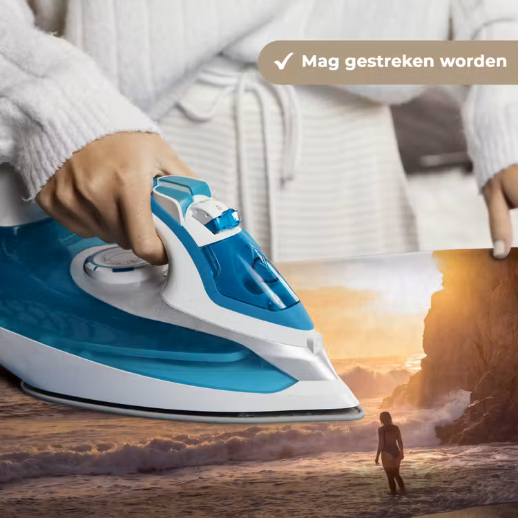 Mensen - Oceaan - Zonsondergang - Kust - Goud Wandkleed katoen klein -sfeer9