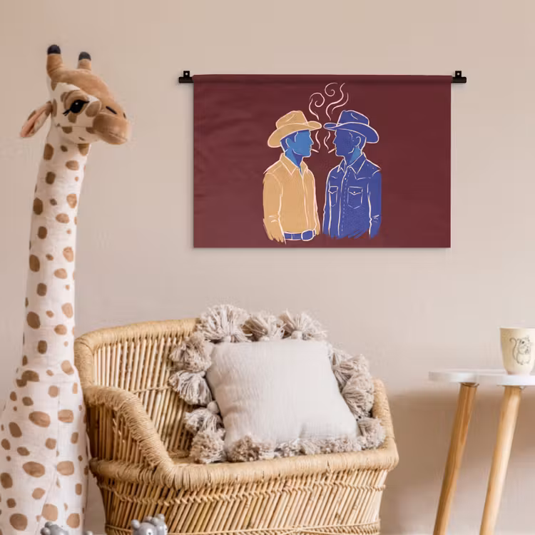 Mensen - Profiel - Sigaret - Abstract - Kunst Wandkleed katoen klein -wsfeer5_kind
