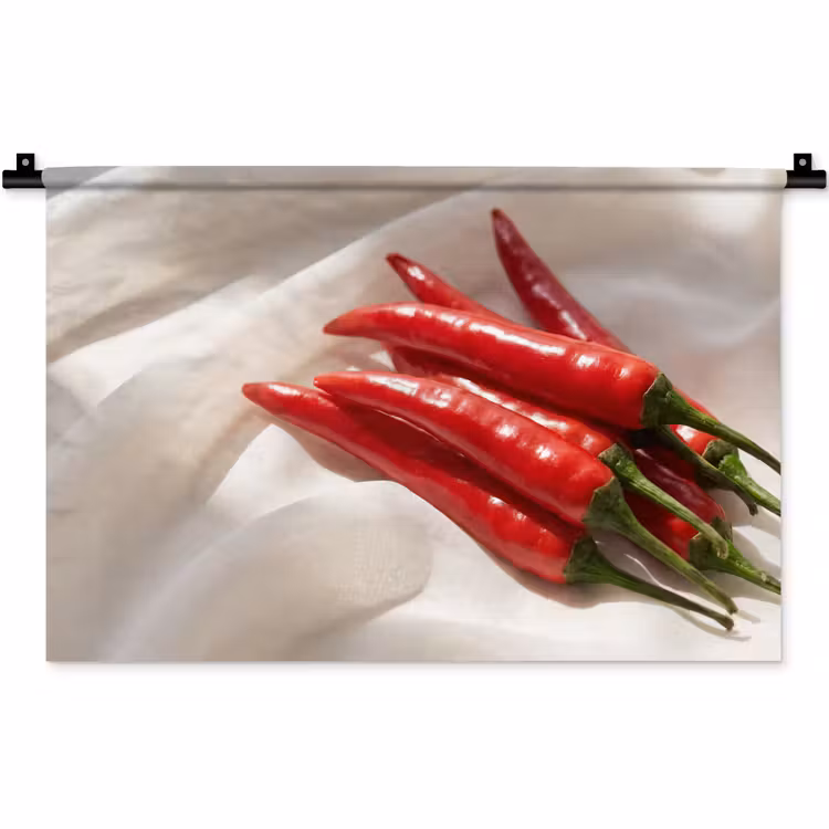 Wall Hanging - Pepper - Red - Food - Peper - Rood - Eten Wandkleed katoen klein